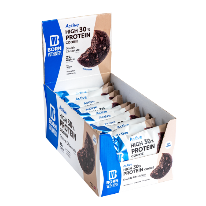 BORN WINNER Active High 30% Protein Cookie Double chocolate 12x75 гр